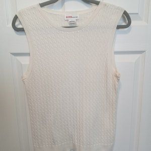 MICHAEL KORS CABLE STITCH SLEEVELESS CREAM COLORED VEST SIZE LARGE